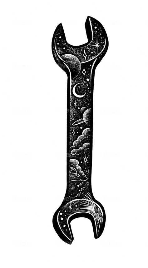 I will design your tattoo in a sketchy style Traditional Wrench Tattoo, Wrench Tattoo Design, Wrench Tattoo Mechanic, Functional Tattoo, Wrench Tattoo, Wonder Tattoo, Sketchy Style, Sketchy Tattoo, Tool Tattoo