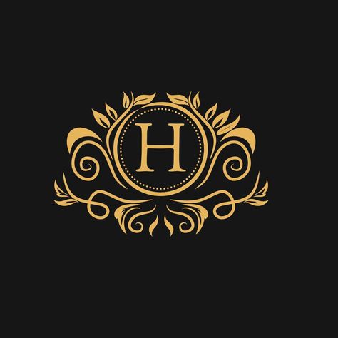 Vector logo luxury design template in trendy linear style. Luxury, hotel, fashion, beauty and jewelry emblem, sign, business symbol. Men Kurta Design, Foyer Floor, Facebook Cover Photos Hd, Easy Hand Drawings, Business Symbols, Logo H, Art Deco Design Graphics, Black Roses Wallpaper, Diy Gift For Bff