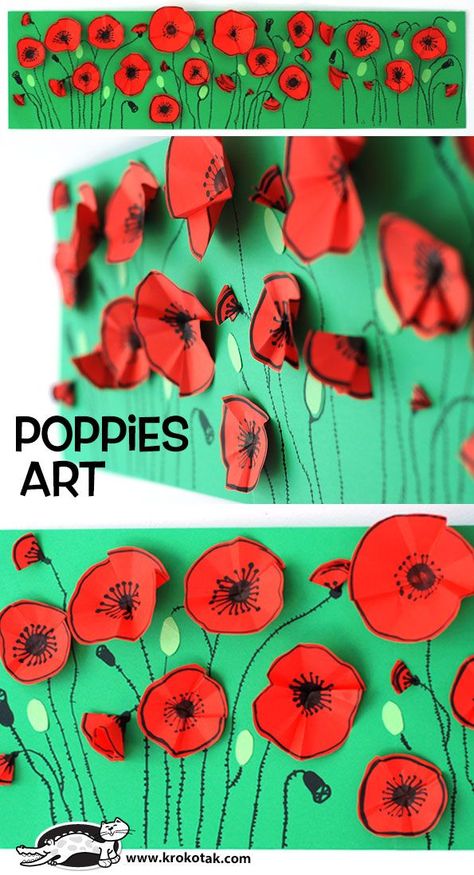 Poppies art | poppy mural | DIY poppies Poppy Craft For Kids, Remembrance Day Activities, Remembrance Day Art, Poppies Art, Poppy Craft, Remembrance Day Poppy, Poppy Art, Veteran's Day, Kindergarten Art