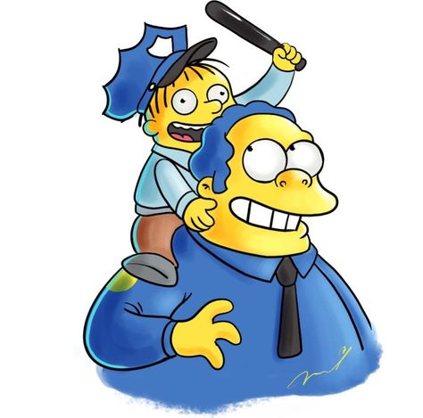 Ralph & Chief Wiggum, The Simpsons Chief Wiggum, Simpsons Funny, Die Simpsons, Simpsons Drawings, Simpsons Characters, Simpsons Art, Matt Groening, Watch Cartoons, Cartoon Tv Shows