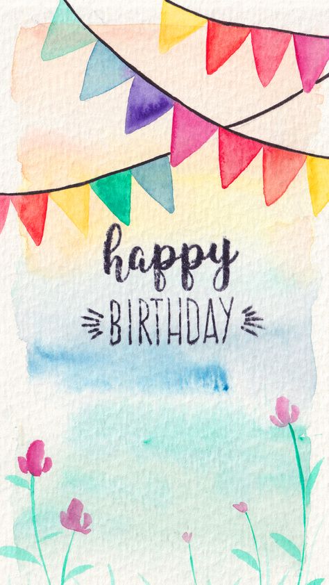 Happy Birthday Watercolor Card Happy Birthday With Watercolors, How To Draw Birthday Cards, Diy Watercolor Birthday Cards Simple, Cute Watercolor Cards Happy Birthday, Happy Birthday Watercolor Card For Him, Birthday Wishes Drawing, Easy Watercolor Birthday Card, Watercolor Birthday Cards Diy, Postcard Happy Birthday