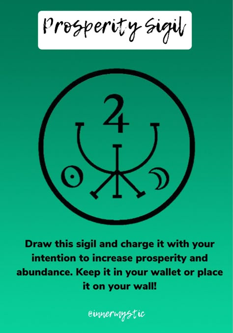 Increase your abundance and prosperity with this sigil. Place it in your wallet, server wallet, checkbook, or on your wall. Charge it with your intention. #sigil #prosperity #witchcraft #manifestation #abundance Sigil For Money Quickly, Abundance And Prosperity Sigil, Sigil For Money And Prosperity, Prosperity Sigil, Sigils For Abundance, Money Runes Witchcraft, Abundance Witchcraft, Sigil For Abundance, Money Sigil Symbol