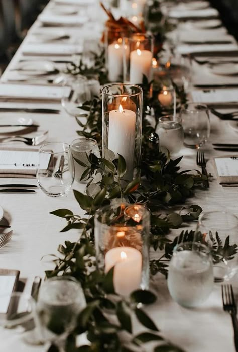 Rustic Wedding Decorations, Modern Wedding Decor, בר מצווה, Future Wedding Plans, Wedding Forward, Wedding Table Decorations, Long Table, Wedding Vision, Wedding Table Settings