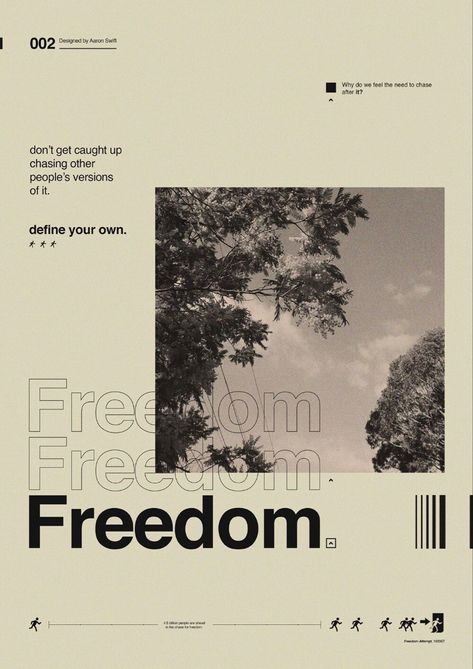 Freedom Poster, Poster Grafico, Graphisches Design, Desain Editorial, Posters Design, 타이포그래피 포스터 디자인, Typography Poster Design, Poster Layout, Graphic Design Layouts