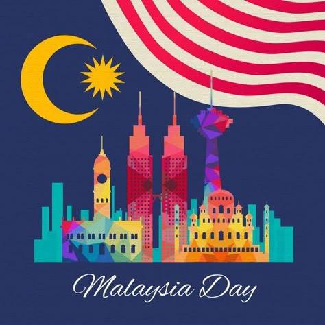 Malaysia day with flag and building Free... | Free Vector #Freepik #freevector #flag #celebration #holiday #event Poster Kemerdekaan Malaysia, Malaysia Day Poster, Poster Merdeka, Selamat Hari Merdeka, Happy Malaysia Day, Malaysia Independence Day, Malaysia Merdeka, Malaysia Day, September Days