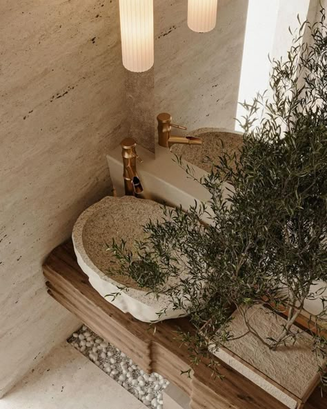 Organic Modern Bathroom, Organic Bathroom, Earthy Home, Salon Interior Design, Bathroom Inspiration Decor, Interior Architect, Bathroom Inspo, Dream Bathroom, Olive Tree