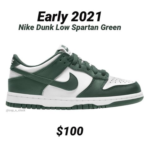 Cop o'Clock on Instagram: “Nike Dunk Low Spartan Green releasing early 2021 for $100👀 - Cop🔥 or drop🚮” Staple Sneakers, Best Dunks, Jordan Vi, Air Jordan Vi, Dunk Lows, All Jordans, Nike Models, Nike Id, Adidas Spezial