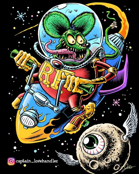 For Gnarly Magazine's Rat Fink Art Contest Rat Fink Art Cartoons, Rat Fink Wallpaper, Rat Fink Art, Hot Rod Art, Ed Roth Art, Kustom Kulture Art, Cartoon Car Drawing, Supreme Iphone Wallpaper, Cute Owls Wallpaper