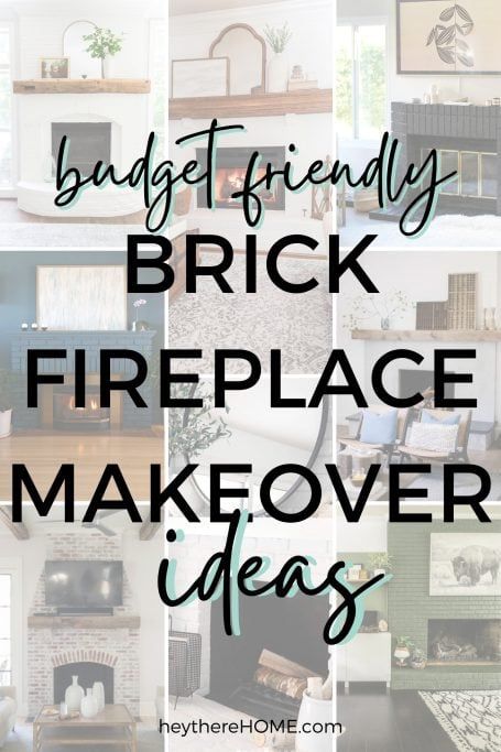 How To Remodel A Brick Fireplace, Fireplace Makeover Brick Farmhouse, Redo Fireplace Before And After Brick, Diy Fireplace Brick Makeover, Old Brick Fireplace Ideas, Painting Over Brick Fireplace, Revamp Brick Fireplace, Upgrading Brick Fireplace, Fireplace Update Ideas Brick