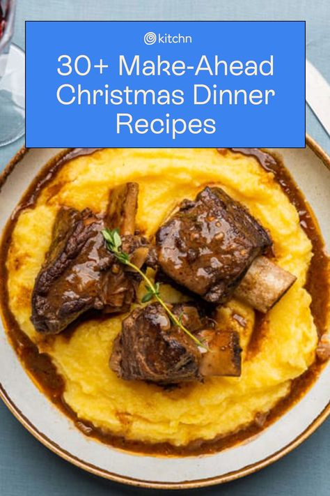 Maybe it’s getting a head start with just the main course or something sweet for dessert, or perhaps you prefer to get the bulk of the meal done ahead of time. From the appetizers to the main course to the sides and dessert, we’re sharing more than 30 recipes for festive make-ahead Christmas dinner. Christmas Dinner For A Crowd, Christmas Entrees, Christmas Dinner For Two, Christmas Beef, Christmas Eve Meal, Christmas Main Dishes, Easy Christmas Dinner, Winter Dinner Party, Christmas Dinner Ideas