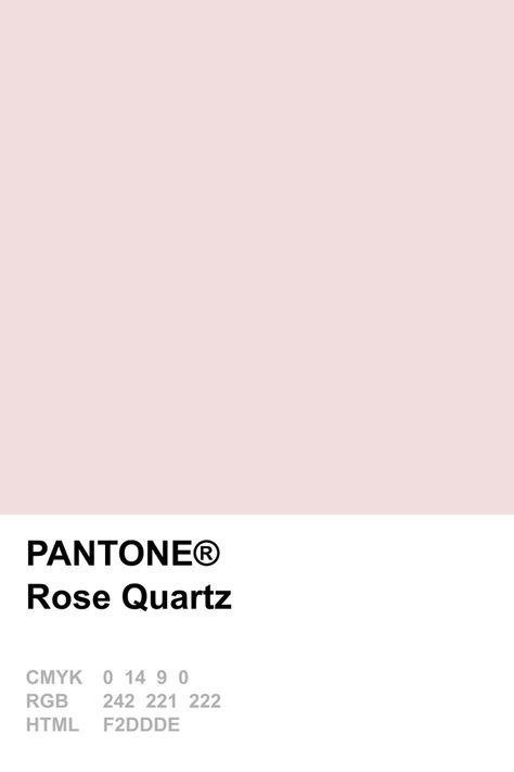 Rose Quartz #PANTONE Pantone Colour Of The Year, Color Swatches, Pantone Color, Rose Quartz, The Year, Color