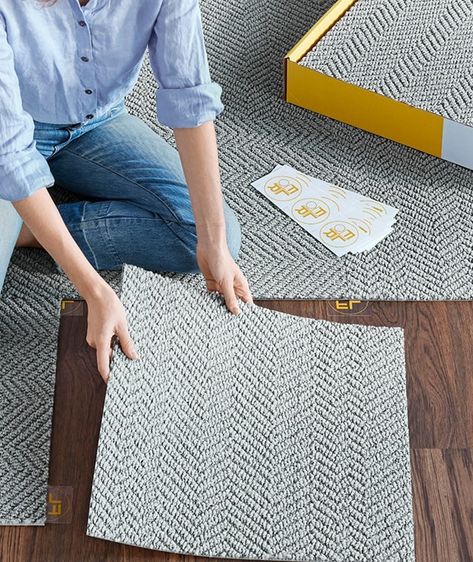 Square Carpet Tiles Floors, Peel And Stick Carpet Tiles Ideas, Flor Carpet Tiles Ideas, Carpet Squares Bedroom, Rug Tiles Carpet Squares, Carpet Squares Living Room, Peel And Stick Carpet Tiles, Basement Rug Ideas, Flor Carpet Tiles