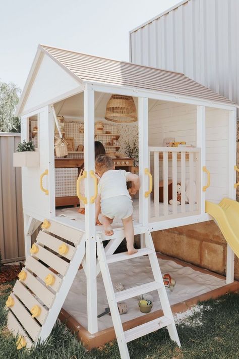 Cubby House Ideas, Kids Cubby Houses, Kids Cubbies, Kids Backyard Playground, Play Area Backyard, Backyard Kids Play Area, Backyard Playhouse, Cubby House, Kids Outdoor Play