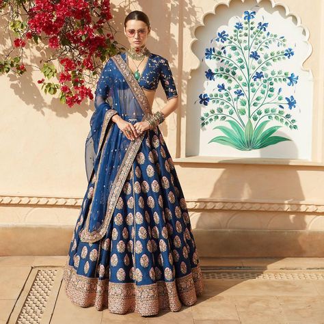 We can’t stop admiring this beautiful blue #sabyasachi #lehenga Sabyasachi Bridal Collection, Sabyasachi Lehenga Bridal, भारतीय दुल्हन संबंधी, डिजाइनर कपड़े, Sabyasachi Bridal, Lehenga Design, Sabyasachi Lehenga, Indian Outfits Lehenga, Wedding Lehenga Designs