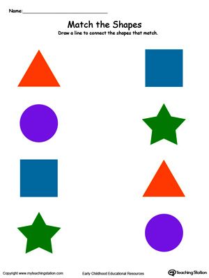 Teach your child basic shapes and how to group a matching shape with this printable activity worksheet. Color Matching Preschool, Match The Shapes, Shapes Matching, Color Worksheet, Color Worksheets For Preschool, Shape Worksheets For Preschool, Preschool Shapes, Matching Shapes, Shapes Worksheet Kindergarten