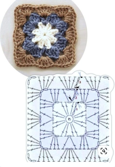 Easy Butterfly, Crocheted Squares, Háčkované Lemy, Granny Square Crochet Patterns Free, Crochet Motif Patterns, Crochet Granny Squares, Crochet Square Patterns, Granny Squares Pattern, Crochet Granny Square