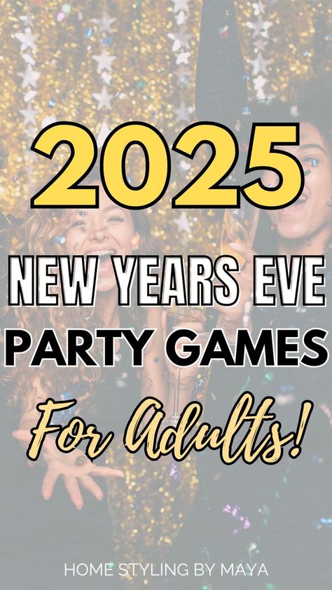 new years eve party games for adults, new years eve party activities Game Ideas For New Years Party, Games For New Year's Eve, Drinking Games For New Years Eve, New Years Eve Party Activities Adults, Nye Party Activities For Adults, Fun Nye Games For Adults, Party Games New Years, Fun Games To Play On New Years Eve, Party Games For New Years Eve