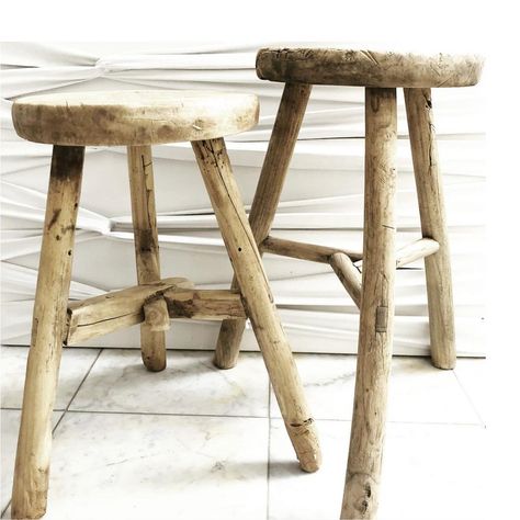 LuMu Interiors on Instagram: “We have a small quantity of these beauties Chinese workers stools available in natural or white. Available online now. LuMu Interiors…” Entryway Stool, Modern Spanish Revival, Comfy Farmhouse, Spanish Cottage, Vintage Range, Farmhouse Stools, Milking Stool, Nest Of Tables, Round Stool