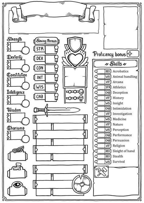 hand-drawn style.  Requires a small donation to download. Basic Dnd Character Sheet, Simplified Dnd Character Sheet, Dnd Character Sheet Custom Template, Cute Dnd Character Sheet Free, Character Sheet Template Dnd, Custom Dnd Character Sheet, Dnd Character Sheet Printable Free, Cute Dnd Character Sheet, Dnd Character Sheet Custom