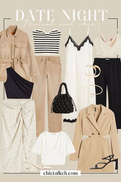 Chic Date Night Outfit, Casual Neutral Outfits, Neutral Outfit Aesthetic, Euro Chic, Outfit Classic, Date Night Outfit Ideas, Street Style Fall Outfits, Night Outfit Ideas, Classic Outfit