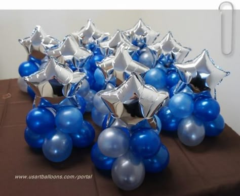 Stars Balloon Centerpieces Star Balloon Centerpieces, Star Centerpieces, Balloon Centerpiece, Deco Ballon, Balloon Designs, Small Balloons, Balloon Arrangements, Balloon Centerpieces, Balloon Ideas