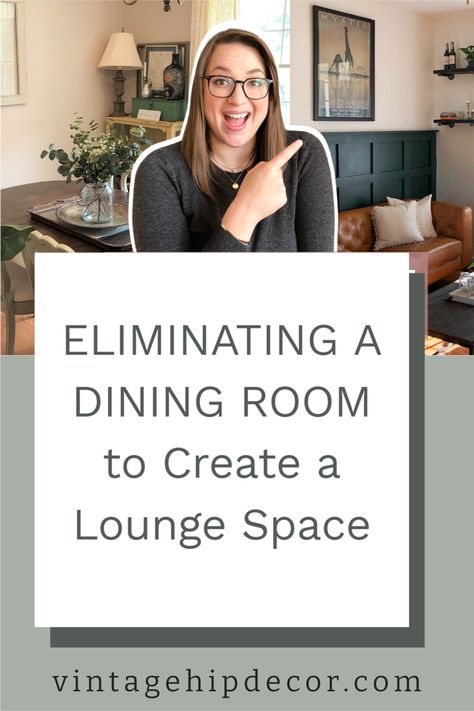 Seating Area Instead Of Dining Room, Flex Space Dining Room, Alternatives To A Dining Room, What To Do Instead Of Dining Room, Alternative Ways To Use A Dining Room, Dining Room Turned Tv Room, Turn A Dining Room Into A Sitting Room, Dining Room Made Into Sitting Area, Dining Room Lounge Area