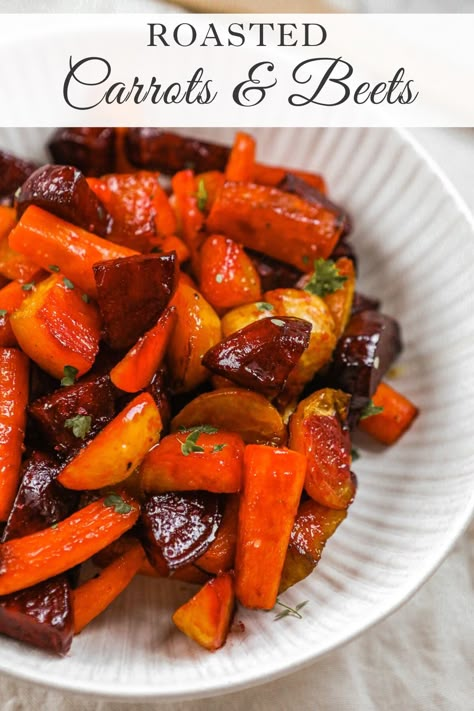 Roasted Carrots And Beets, Carrot Side Dish, Carrots And Beets, Roasted Beets Recipe, Roasted Beets And Carrots, Beets Recipe, Veggie Side Dish Recipes, Honey Roasted Carrots, Roasted Vegetable Recipes