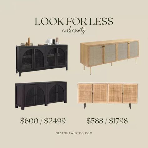 Modern Arches, Black Wood Sideboard, Rattan Sideboard, Black Sideboard, Fantasy Homes, Modern Cabinets, Wood Sideboard, Apartment Living, Black Wood