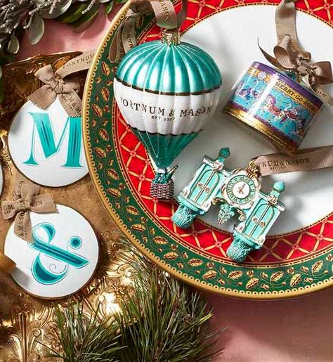 Christmas Ornament Packaging, Fortnum And Mason Christmas, Cabin Party, Builders Tea, Macys Parade, Christmas Cabin, Fortnum Mason, Party Hosting, British Tea