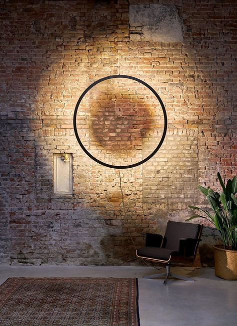 The Framed Circle Wall light, by Dutch designer Jacco Maris, stashes illumination in a steel frame. Blitz Design, Wall Lamp Design, Statement Chandeliers, Circle Light, Wall Lighting Design, Room Lamp, Suspension Lamp, Lighting Inspiration, Decorate Your Room