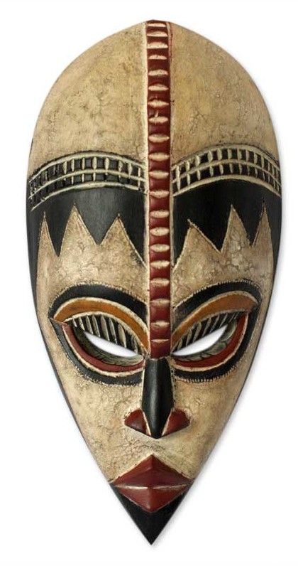 Features: -Material: African rubberwood. -Color: Beige. -Abdul Aziz Mohamadu… Antique Porcelain Dolls, Wood Mask, Afrikaanse Kunst, Wall Mask, African Mask, African Decor, Masks Art, Outdoor Wall Art, African Masks