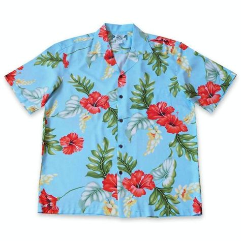 Hawaiian Dresses, Aloha Dress, Aloha Print, Hawaii Usa, Rayon Shirt, Blue Hawaiian, Hawaiian Style, Made Clothing, Aloha Shirt