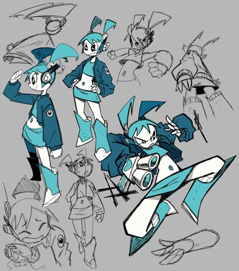 Craig Mccracken Art, Jenny Wakeman Fanart, Dj Character Design, Jenny Wakeman, Toasters, Robot Design, Robot Concept Art, 영감을 주는 캐릭터, Art Poses