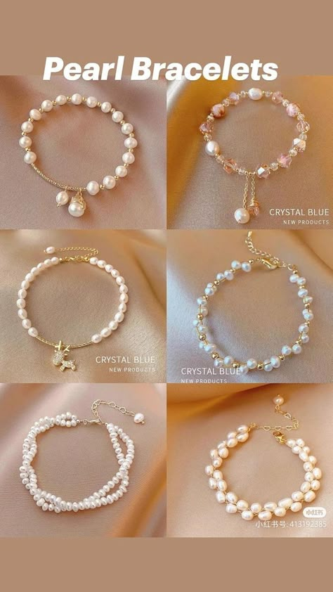 Fancy Accessories Aesthetic, Accessories Diy Handmade, Crafts With Pearls, Pearl Bracelets Ideas, Jewelry Accessories Handmade, Pearl Bracelet Ideas, Diy Pearl Bracelet, Diy Wedding Jewelry, Diy Pearl Jewelry