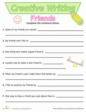 Next stop: Pinterest Friends Worksheet, Practice Writing Sentences, Sentence Writing Worksheets, English Writing Practice, Short Story Writing Prompts, Writing Questions, English Conversation For Kids, Creative Writing Worksheets, English Creative Writing