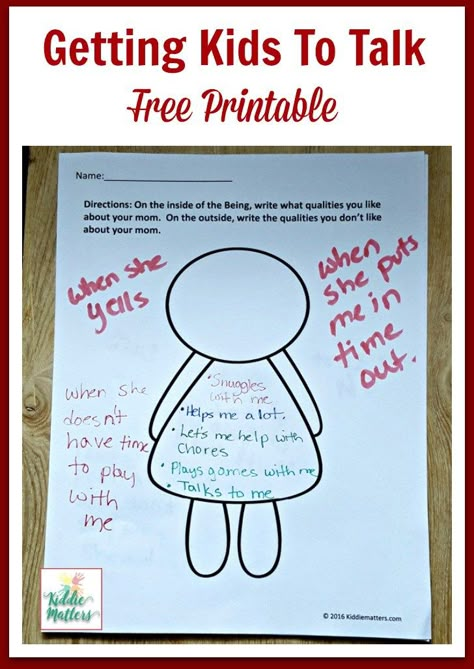 Getting kids to talk and open up can be a challenge.  This conversation starter activity and free printable can help kids open up.  It can also be used by parents, educators, and counselors. #schoolcounseling #mentalhealth Family Therapy Activities, Play Therapy Activities, Middle School Counseling, Counseling Kids, Elementary Counseling, Elementary School Counseling, Education Positive, School Social Work, Counseling Activities