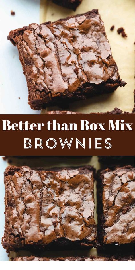 Better Than Box Mix Brownie Recipe - I Heart Eating Better Than The Box Brownies, Recipe For Brownies Using Cocoa Powder, Best Brownie Mix Recipe, Better Than Boxed Brownies, Homemade Box Brownies, Homemade Brownie Recipes Easy, The Best Homemade Brownies, Better Than Box Mix Brownies, Boxed Brownie Mix Uses