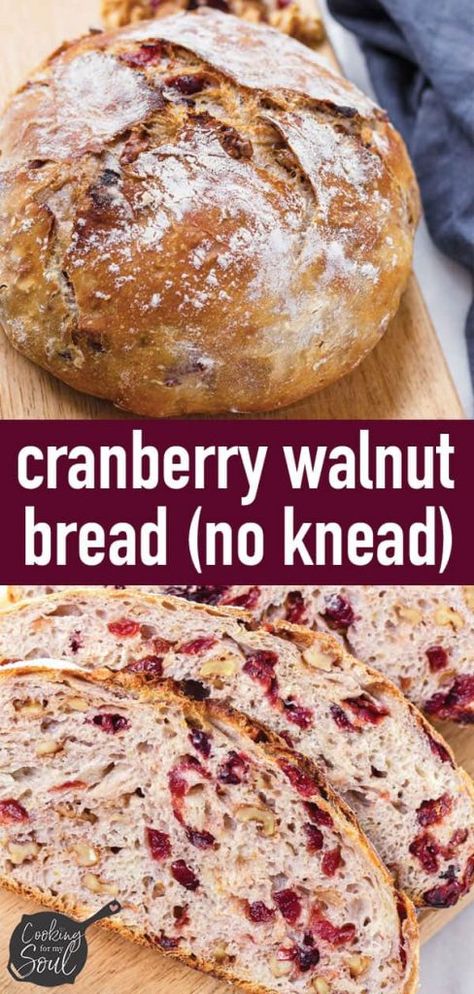 Cranberry Honey, Walnut Bread Recipe, Cranberry Walnut Bread, Cranberry Bread Recipes, Homemade Bakery, Oven Bread, Dutch Oven Bread, Honey Walnut, Walnut Bread