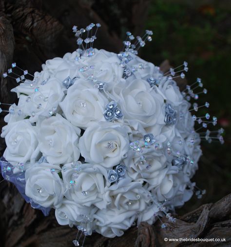 Winter Wonderland Quinceanera Bouquet, White And Silver Bouquet Wedding, Bouquet Of Flowers Wedding Blue, Silver And White Quinceanera Decorations, Light Blue Bouquet Quinceanera, Quinceanera Flower Bouquet Blue, Quinceanera Ramos Artificial, Bouquet Of Flowers Quinceanera, Quince Flower Bouquets Blue