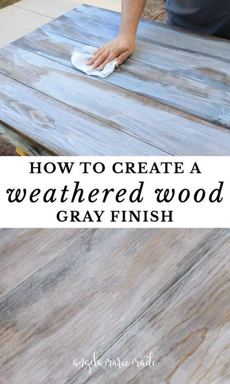 Gray Wash Furniture, White Wash Wood Furniture, Make New Wood Look Old, Grey Wash Wood, Gray Stained Wood, White Wash Wood, Grey Stained Wood, Weathered Wood Finish, Whitewash Wood