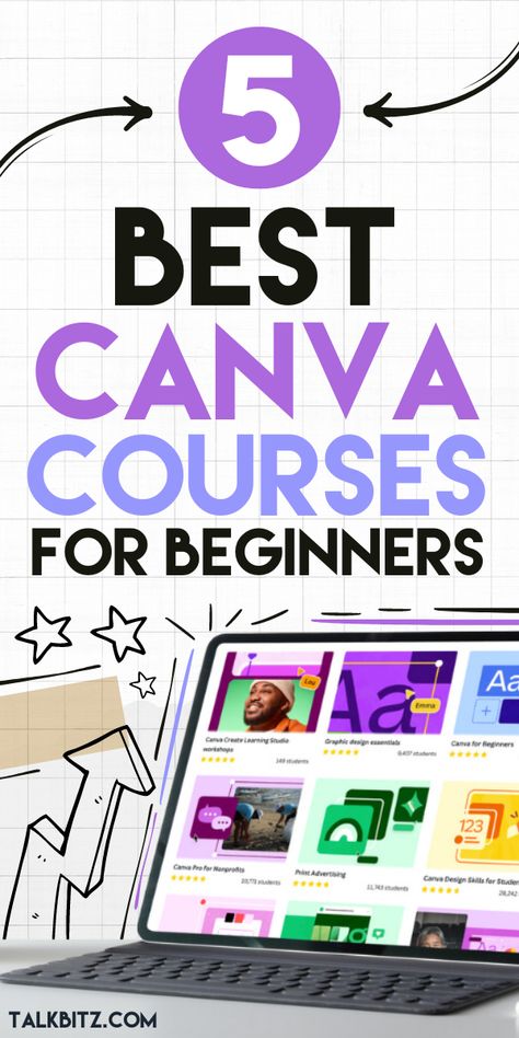 In this blog post, you’ll discover the top 8 Canva courses for beginners in 2024 that can unlock your creativity. These courses will guide you step-by-step, so you can create eye-catching visuals, even if you've never used Canva before. Read the full blog post to find the perfect course for you. #Canva #GraphicDesign #OnlineCourses How To Use Canva For Beginners, Canva Tips Tutorials, Canva Tutorials Step By Step, Canva For Beginners, Learning Canva, Youtube Tools, Youtube Canva, Canva Learning, Canva Design Ideas