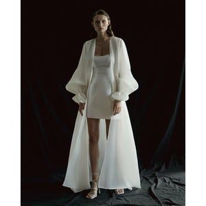 Organza Cape, Organza Bridal, Bridal Cape, Bridal Robe, Satin Short, New Wedding Dresses, Bridal Robes, Silk Organza, Short Wedding Dress