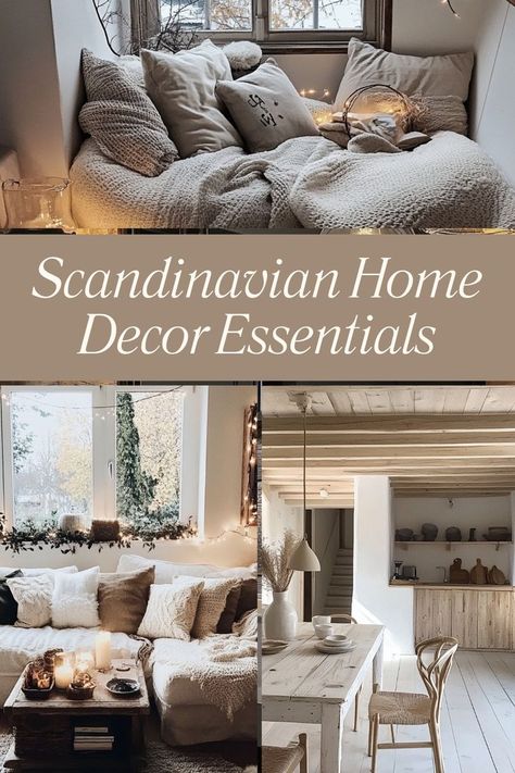 Embrace the simplicity and warmth of Scandinavian decor with essential tips on creating a cozy, minimalist home. #ScandinavianDecor #MinimalistLiving Traditional Scandinavian Interior, Cozy Scandinavian Interior, Scandinavian Cabin Interior, Cozy Minimalist Home, Scandinavian Farmhouse Style, Scandinavian Cabin, Scandinavian Hygge, Scandinavian Farmhouse, Home Decor Scandinavian