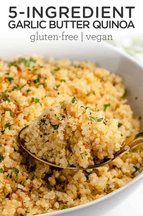 Garlic Butter Quinoa, Quinoa Recipes Side Dish, Quinoa Side, Quinoa Side Dish, Quinoa Recipes Easy, Quinoa Recipes Healthy, Quinoa Dishes, Easy Quinoa, Easiest Recipes