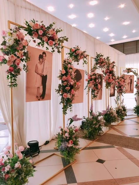 Stage Decor Ideas Events, Photo Area Wedding Backdrops, Photo Area For Wedding, Wedding Backdrop Design Outdoor, Birthday Entrance Decor, Wedding Decor Ideas Receptions, Entrance Wedding Decor, Entrance Decoration Wedding, Wedding Photo Area