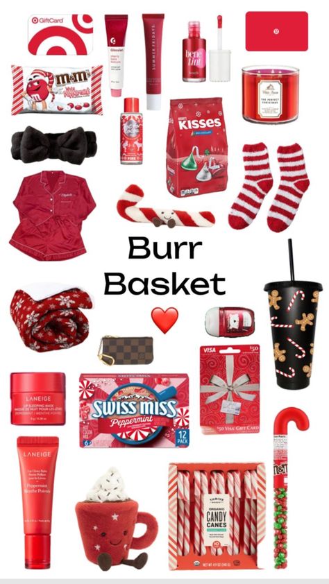 Christmas Preppy, Making A Gift Basket, Girly Christmas Gifts, Cute Christmas Ideas, Red Basket, Best Gift Baskets, Christmas Kiss, Holiday Baskets, Christmas Dreaming