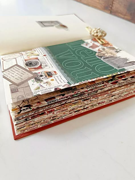 Junk journaling Junk Journal Out Of Old Book, Ephemera Journal Ideas, Minimalist Scrapbook Ideas Simple, Smash Journal Ideas Diy, Old Book Journal Diy, Using Fabric In Junk Journals, Smash Books Ideas, Making Junk Journals From Old Books, Handmade Junk Journals Diy