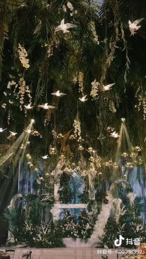 Indian Wedding Lights Decor, Wedding Tunnel, Forest Wedding Decorations, Anima Christi, Prom Decorations, Sangeet Decor, Reception Stage, Twilight Wedding, Backyard Wedding Decorations