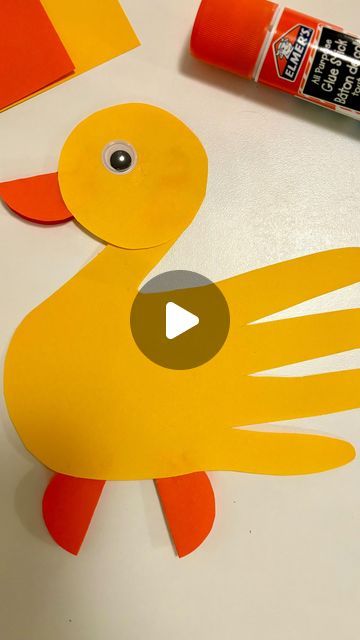 Duck Crafts For Preschoolers, Handprint Duck, Tissue Roll Crafts, Duck Craft, Paper Animal Crafts, Goose Craft, Early Childhood Educator, Duck Crafts, Animal Lessons