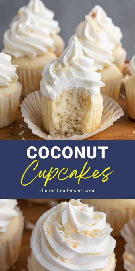 Keto Coconut Cupcakes, Coconut Buttercream Frosting, Chocolate Coconut Cupcakes, Coconut Cupcake Recipes, Coconut Cupcake, Chicken Sloppy Joes, Coconut Cream Cake, Boozy Cupcakes, Coconut Buttercream